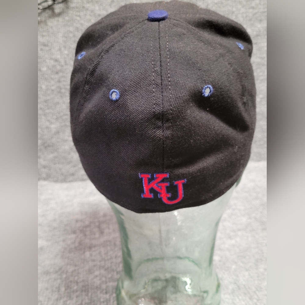 KU Logo Black Hat NEW ERA 5950 Pro Model Made USA 6 7/8 Size Fitted - Picture 4 of 9